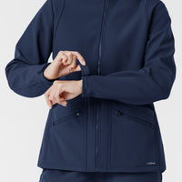 Layers Women's Soft Shell Scrub Jacket Navy side detail 2