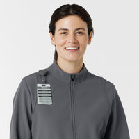 Layers Women's Soft Shell Scrub Jacket Pewter side detail 1