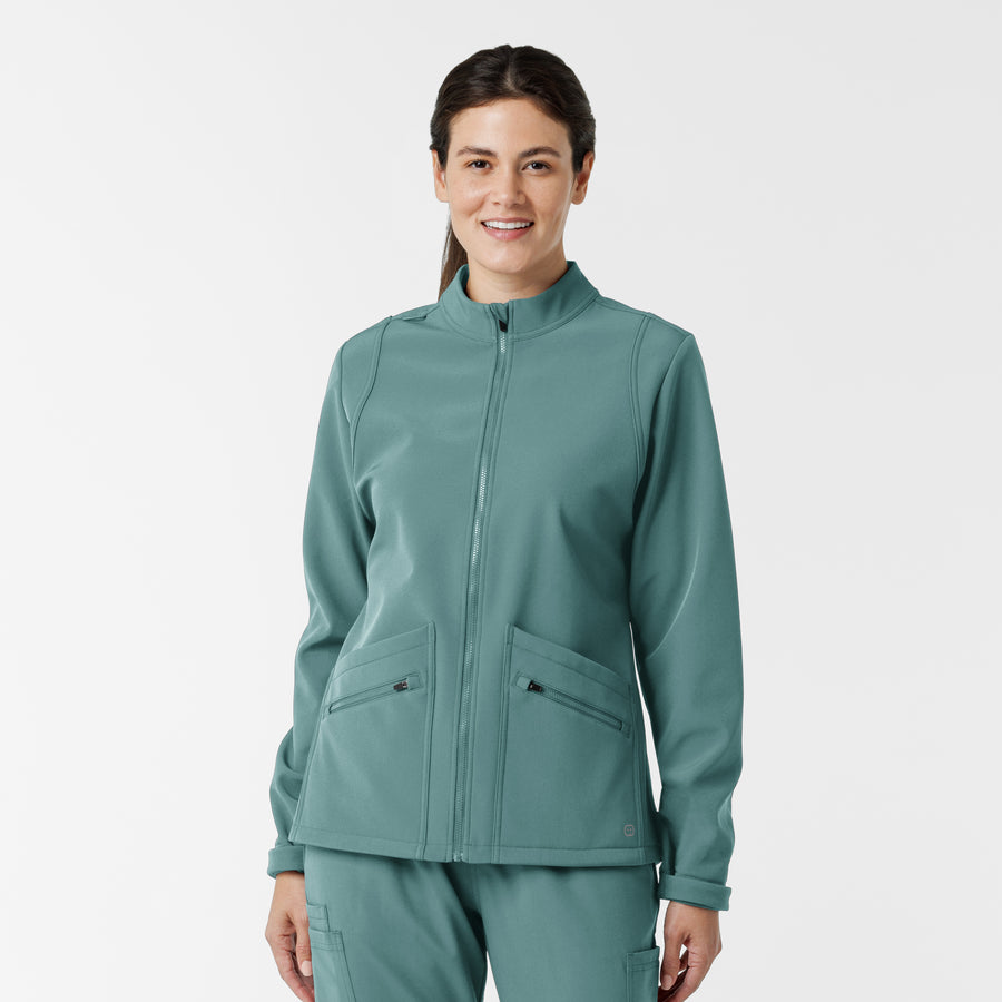 Women's Softshell Scrub Jacket - Vintage Teal