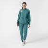 Layers Women's Soft Shell Scrub Jacket Vintage Teal full scrub set