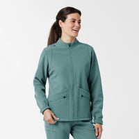 Layers Women's Soft Shell Scrub Jacket Vintage Teal side view