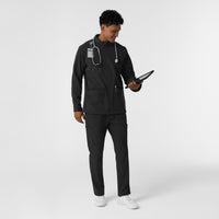Layers Men's Soft Shell Scrub Jacket Black full scrub set