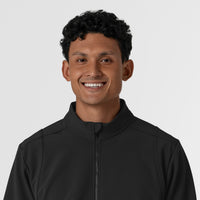 Layers Men's Soft Shell Scrub Jacket Black front detail