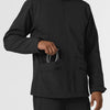 Layers Men's Soft Shell Scrub Jacket Black hemline detail