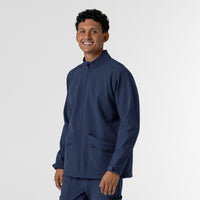 Layers Men's Soft Shell Scrub Jacket Navy side view