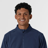 Layers Men's Soft Shell Scrub Jacket Navy front detail
