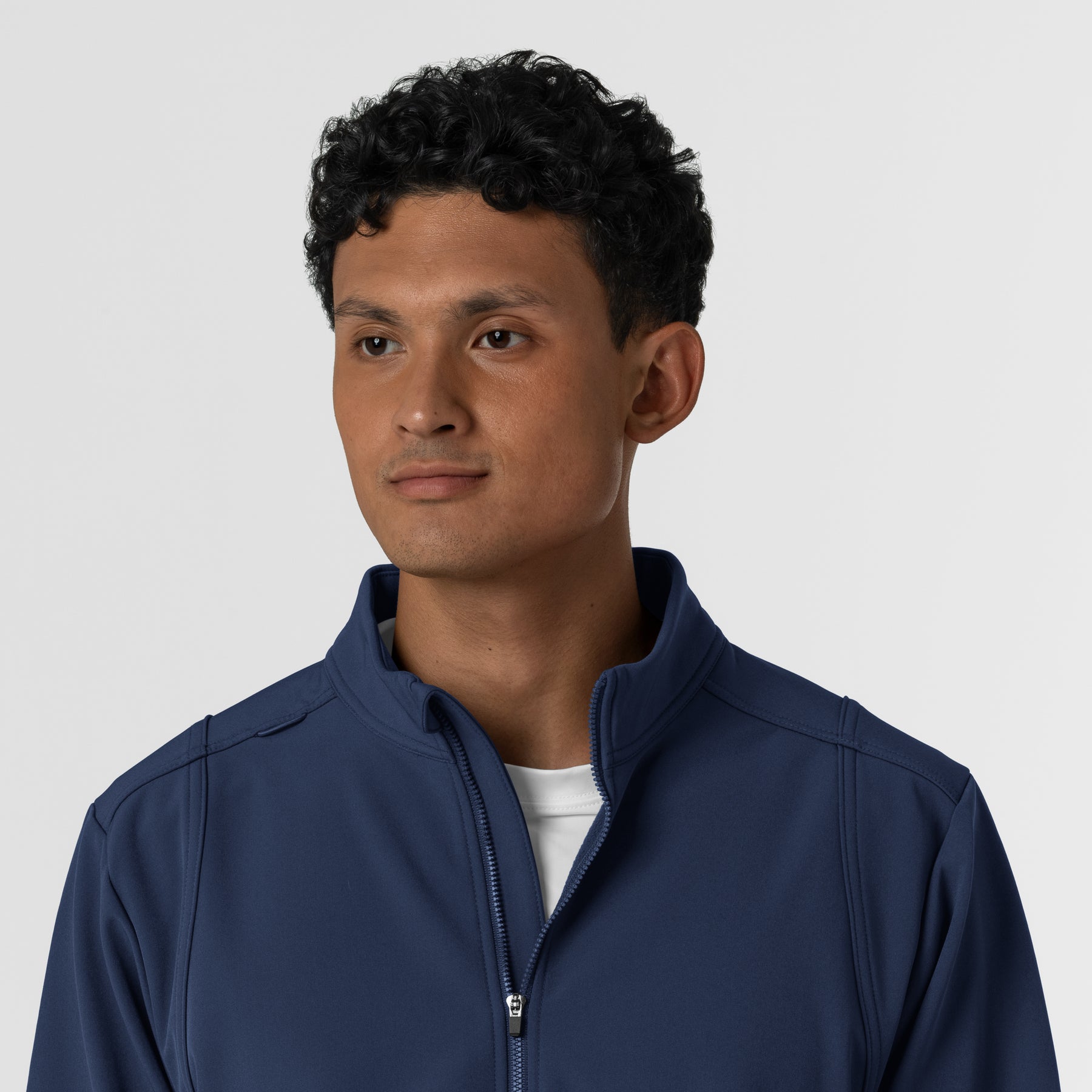 Layers Men's Soft Shell Scrub Jacket Navy side detail 1