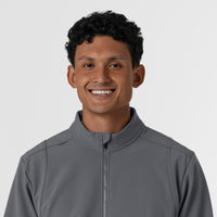 Layers Men's Soft Shell Scrub Jacket Pewter front detail