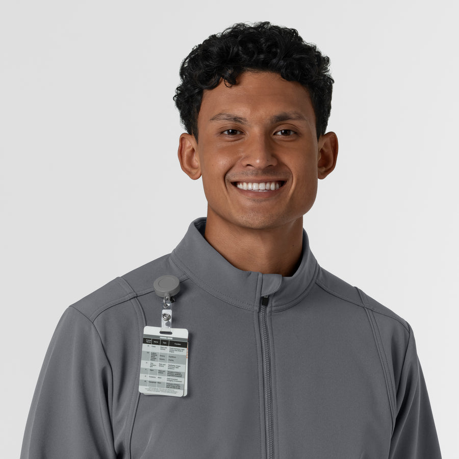 Layers Men's Soft Shell Scrub Jacket Pewter side detail 2