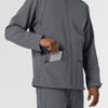 Layers Men's Soft Shell Scrub Jacket Pewter back detail