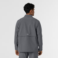 Layers Men's Soft Shell Scrub Jacket Pewter back view