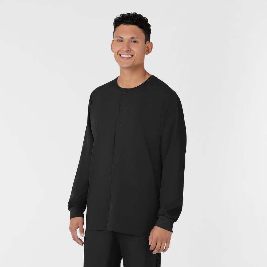 Boundless Men’s Warm-Up Scrub Jacket Black side view