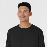 Boundless Men’s Warm-Up Scrub Jacket Black front detail