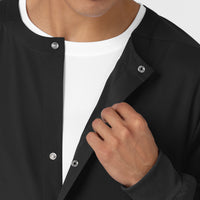 Boundless Men’s Warm-Up Scrub Jacket Black back detail