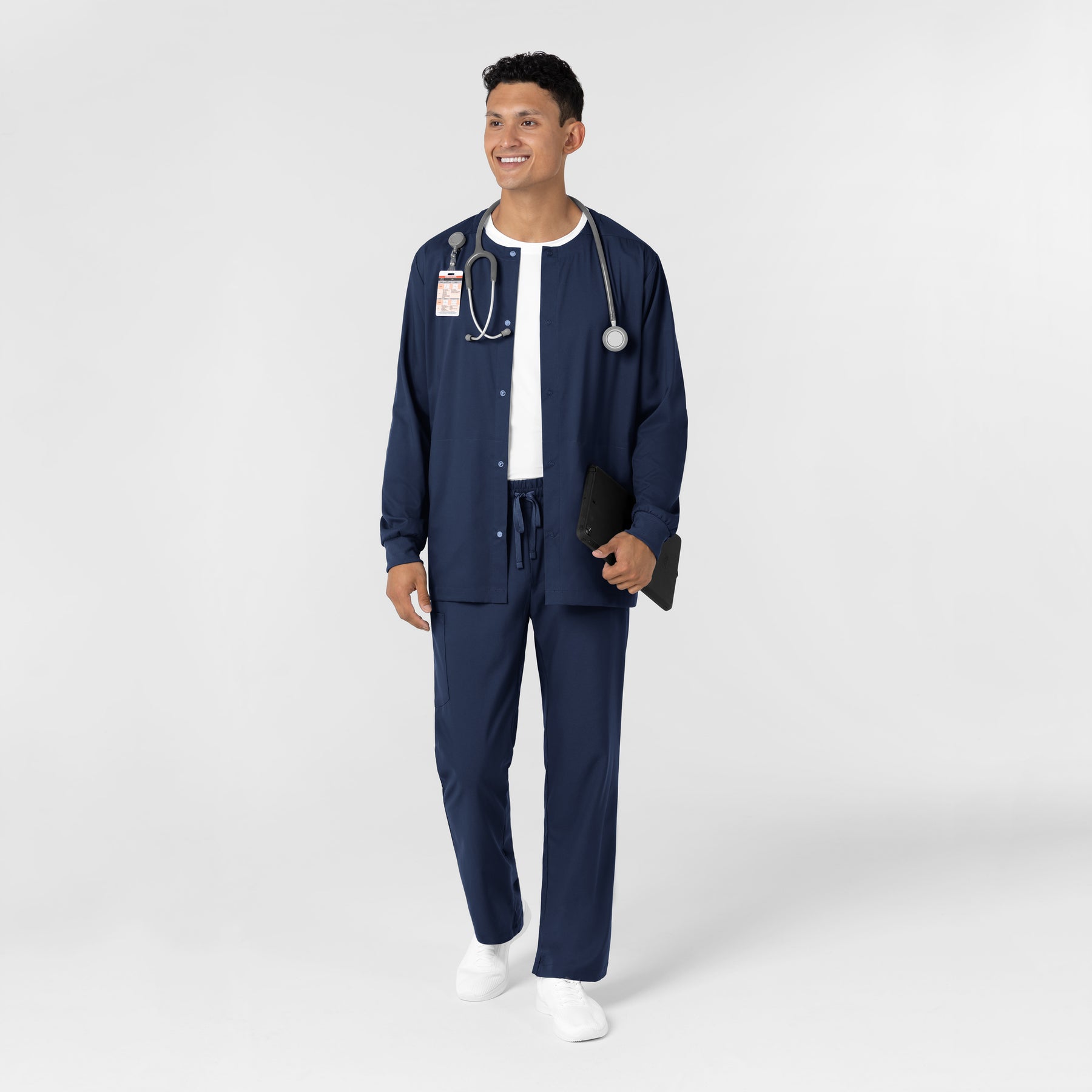 Boundless Men’s Warm-Up Scrub Jacket Navy full scrub set