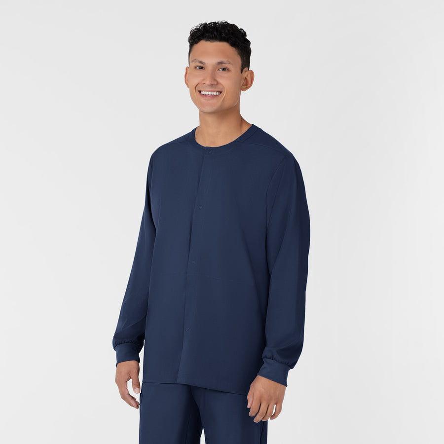 Boundless Men’s Warm-Up Scrub Jacket Navy side view
