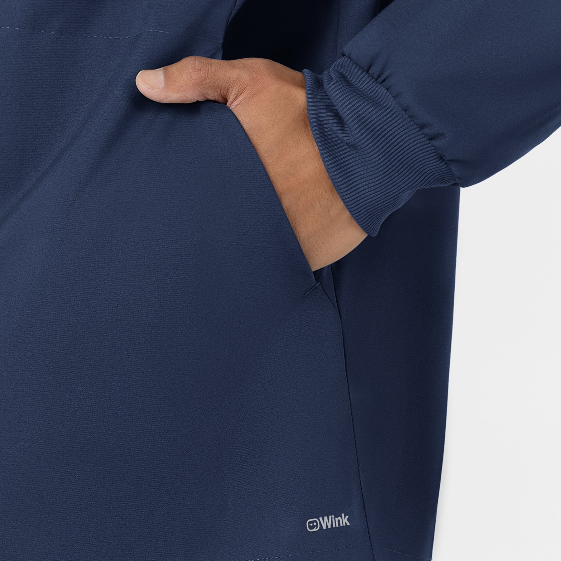 Boundless Men’s Warm-Up Scrub Jacket Navy side detail 2