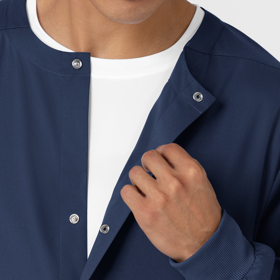 Boundless Men’s Warm-Up Scrub Jacket Navy back detail