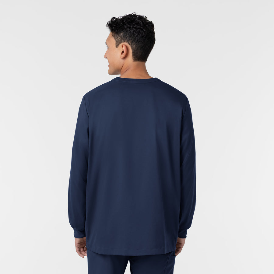 Boundless Men’s Warm-Up Scrub Jacket Navy back view