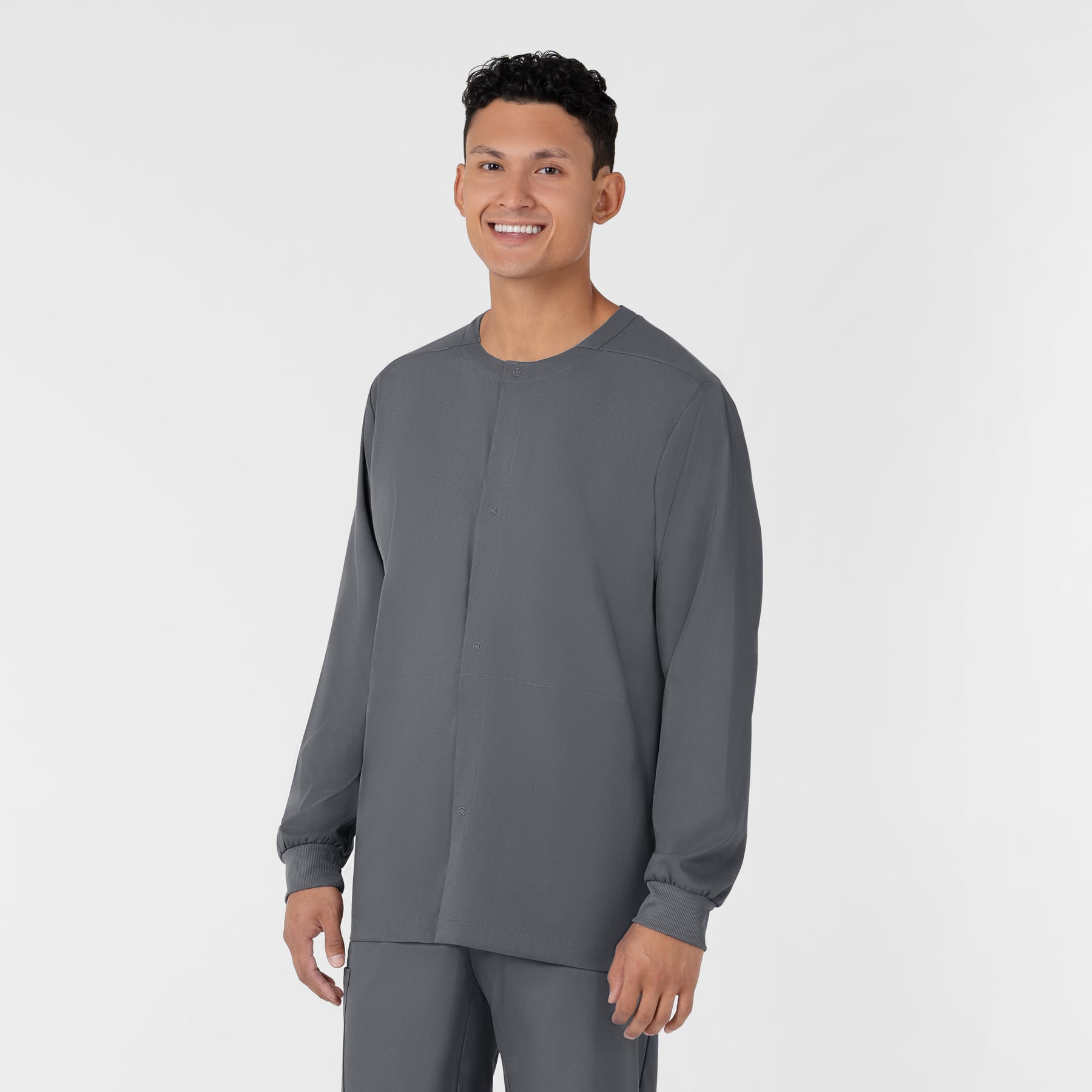 Boundless Men’s Warm-Up Scrub Jacket Pewter side view