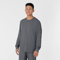 Boundless Men’s Warm-Up Scrub Jacket Pewter side view