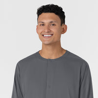 Boundless Men’s Warm-Up Scrub Jacket Pewter front detail