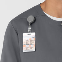 Boundless Men’s Warm-Up Scrub Jacket Pewter side detail 1