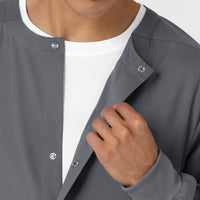 Boundless Men’s Warm-Up Scrub Jacket Pewter back detail