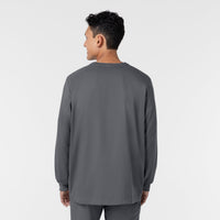 Boundless Men’s Warm-Up Scrub Jacket Pewter back view