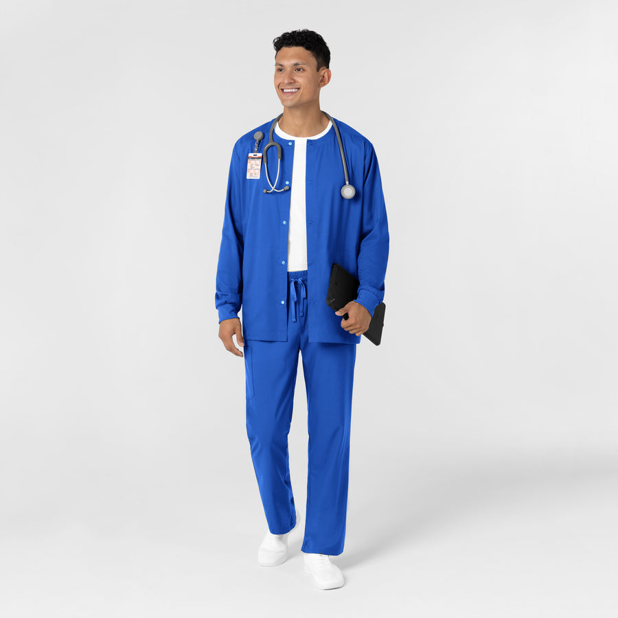 Boundless Men’s Warm-Up Scrub Jacket Royal full scrub set