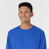 Boundless Men’s Warm-Up Scrub Jacket Royal front detail