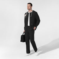 NURTUR Unisex Warm-Up Scrub Jacket - Black men's scrub set