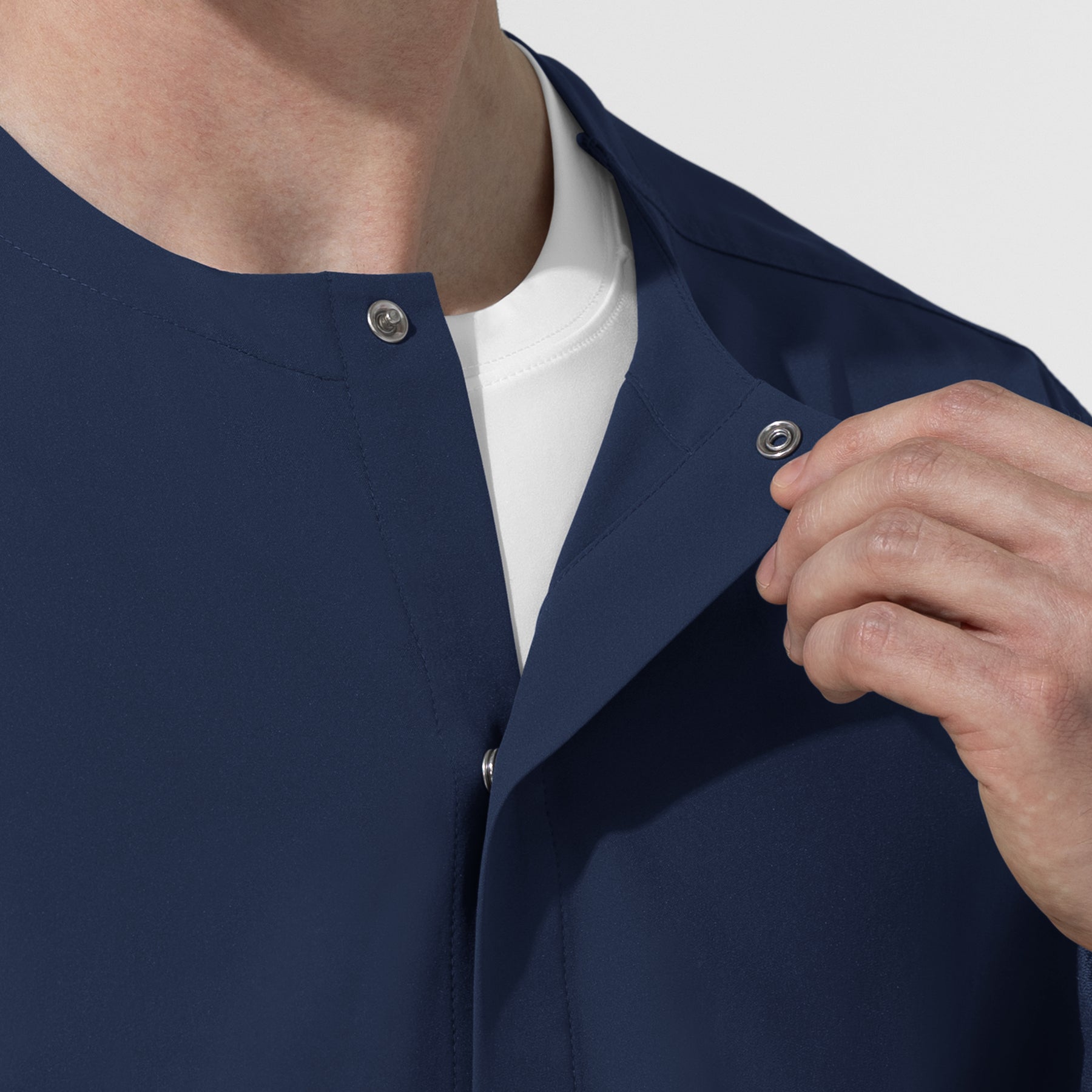NURTUR Unisex Warm-Up Scrub Jacket - Navy collar