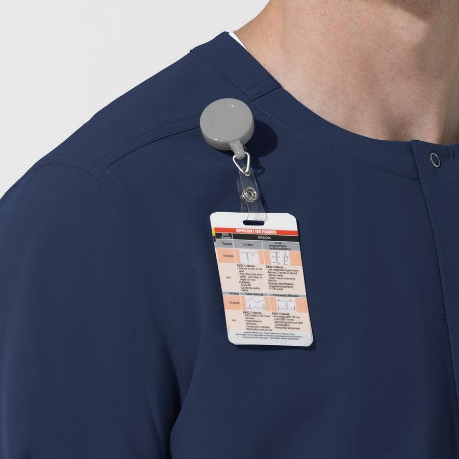 NURTUR Unisex Warm-Up Scrub Jacket - Navy badge loop