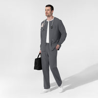 NURTUR Unisex Warm-Up Scrub Jacket - Pewter men's scrub set
