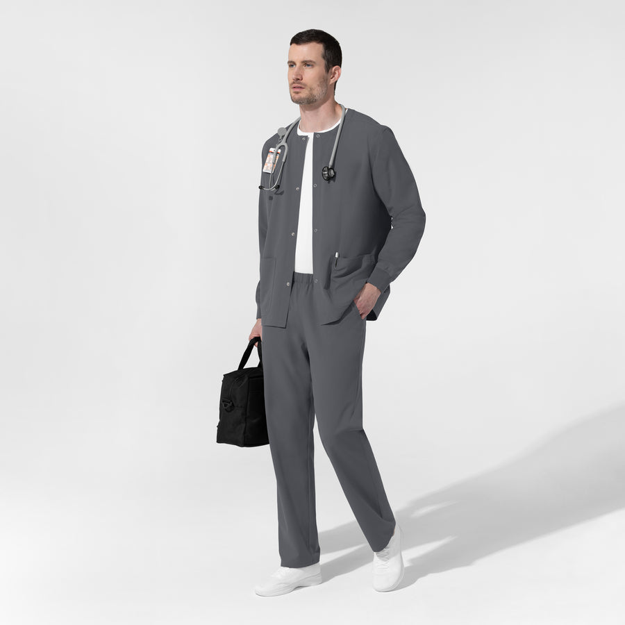 NURTUR Unisex Warm-Up Scrub Jacket - Pewter men's scrub set