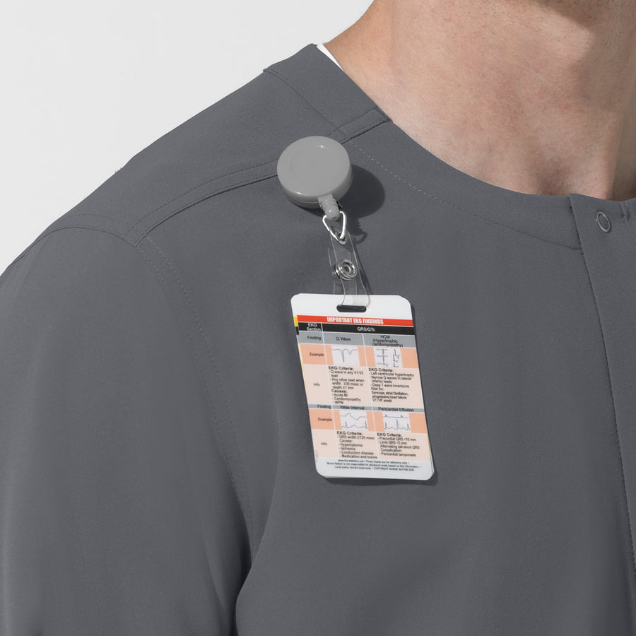 NURTUR Unisex Warm-Up Scrub Jacket - Pewter badge loop