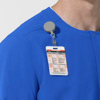 NURTUR Unisex Warm-Up Scrub Jacket - Royal badge loop