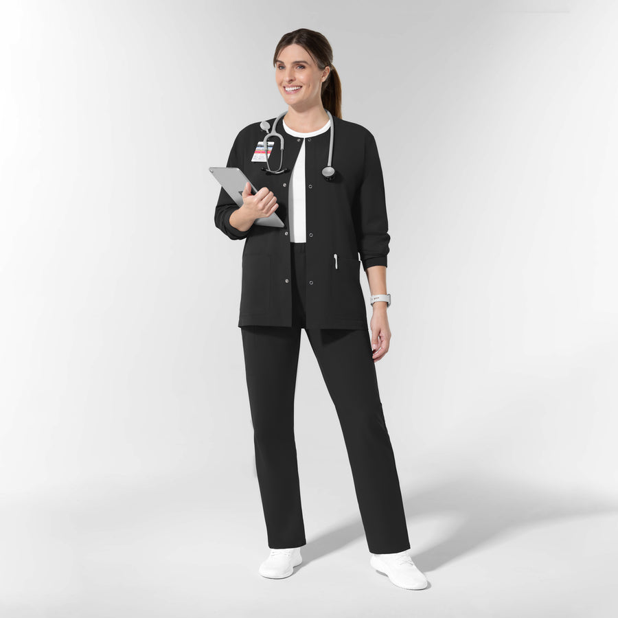NURTUR Unisex Warm-Up Scrub Jacket - Black scrub set