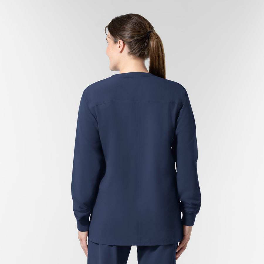 NURTUR Unisex Warm-Up Scrub Jacket - Navy back