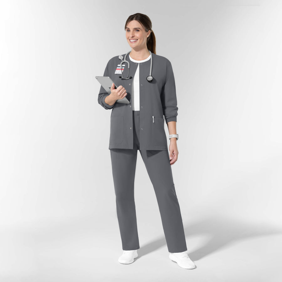 NURTUR Unisex Warm-Up Scrub Jacket - Pewter scrub set