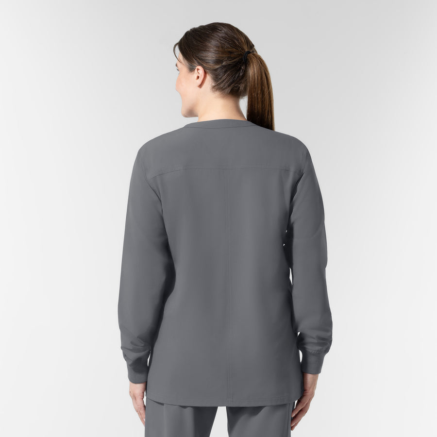 NURTUR Unisex Warm-Up Scrub Jacket - Pewter back