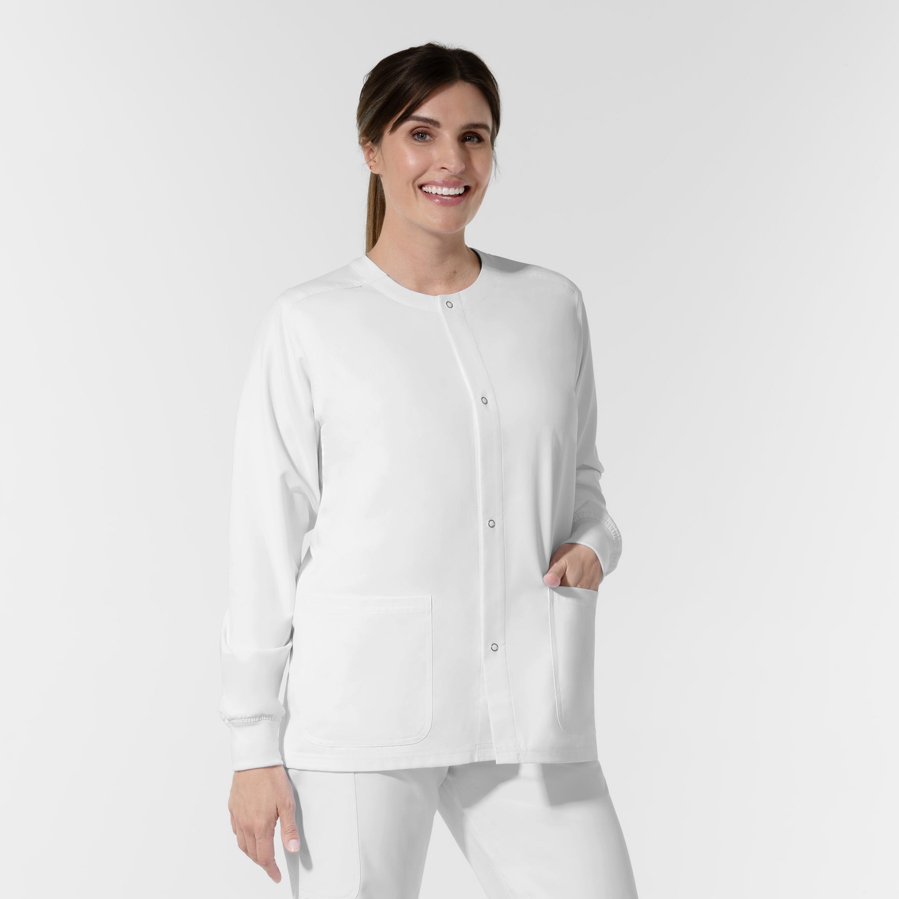 NURTUR Unisex Warm-Up Scrub Jacket - White