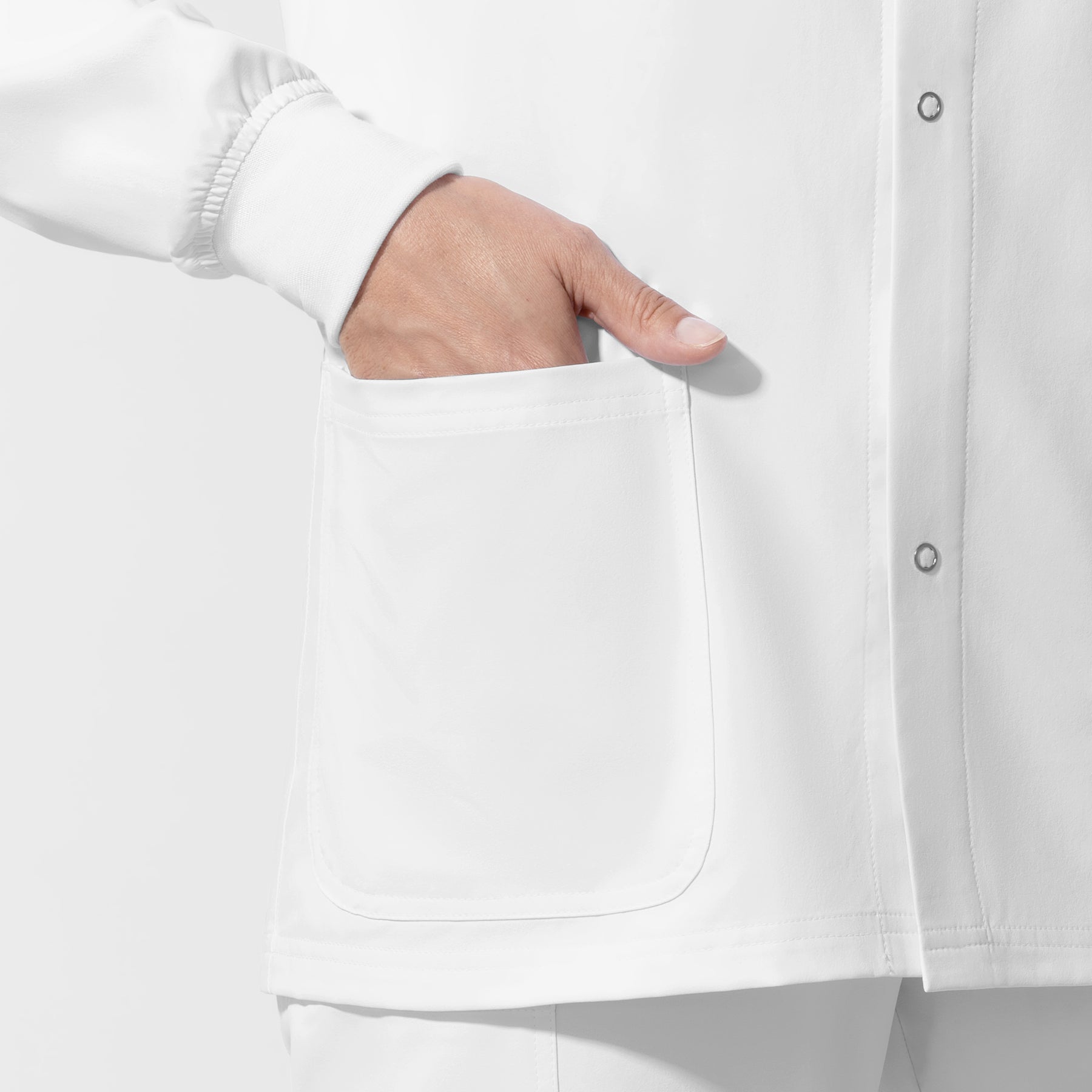 NURTUR Unisex Warm-Up Scrub Jacket - White