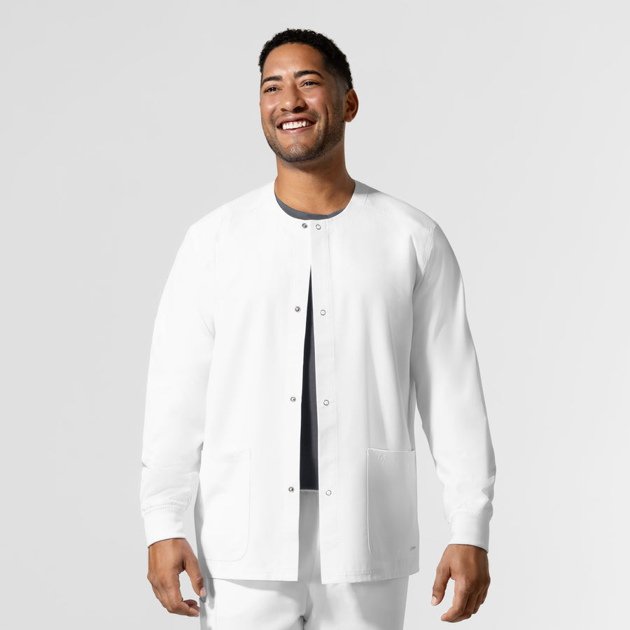 NURTUR Unisex Warm-Up Scrub Jacket White