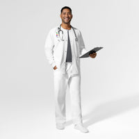 NURTUR Unisex Warm-Up Scrub Jacket White full scrub set