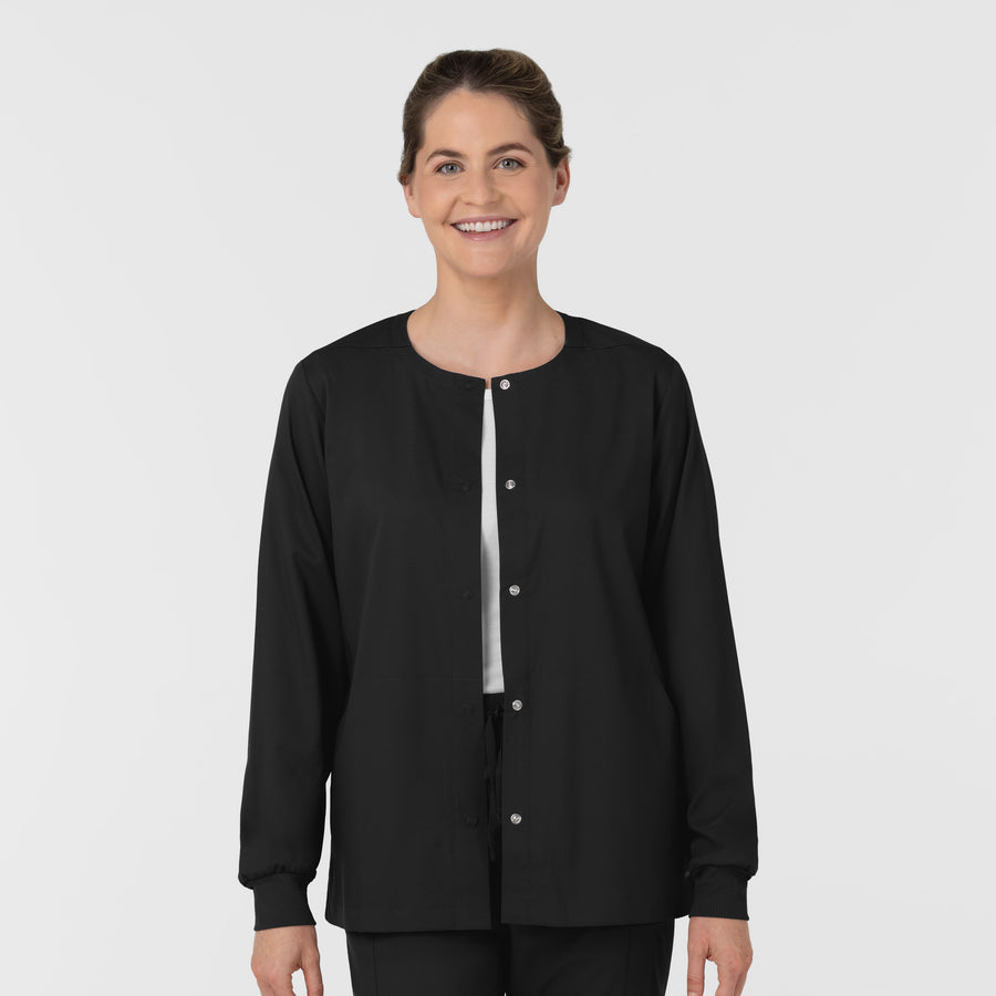 Boundless Women’s Warm-Up Scrub Jacket Black