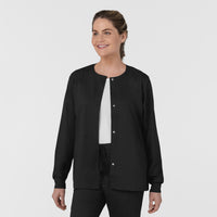 Boundless Women’s Warm-Up Scrub Jacket Black side view