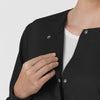 Boundless Women’s Warm-Up Scrub Jacket Black side detail 1