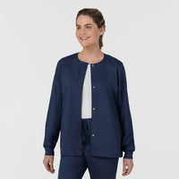 Boundless Women’s Warm-Up Scrub Jacket Navy side view